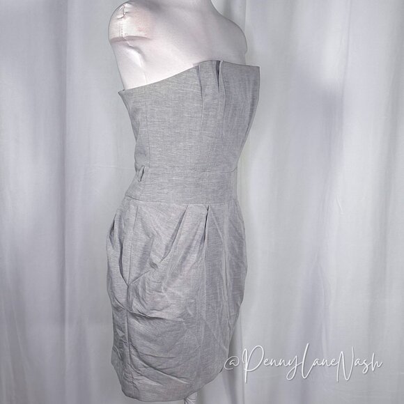 NWT Mack & James by Badgley Mischka Strapless Mini Dress Gray - Picture 4 of 12